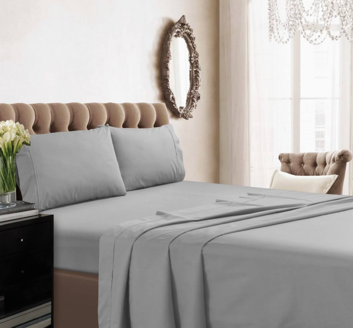 Light/Pastel Purple Percale Extra Deep Pocket Sheet Set E544