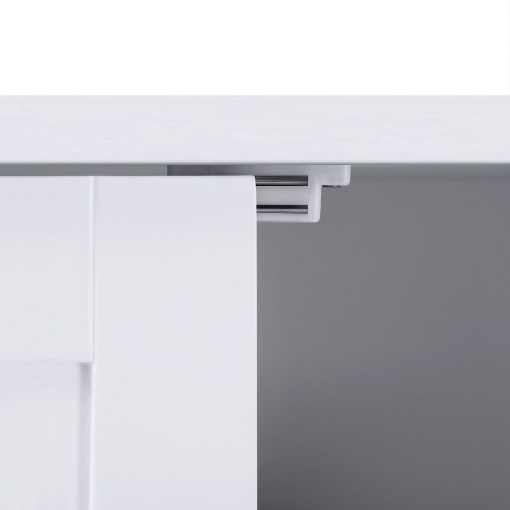 White Double Door Adjustable Shelf Bathroom Floor Storage Cabinet K124
