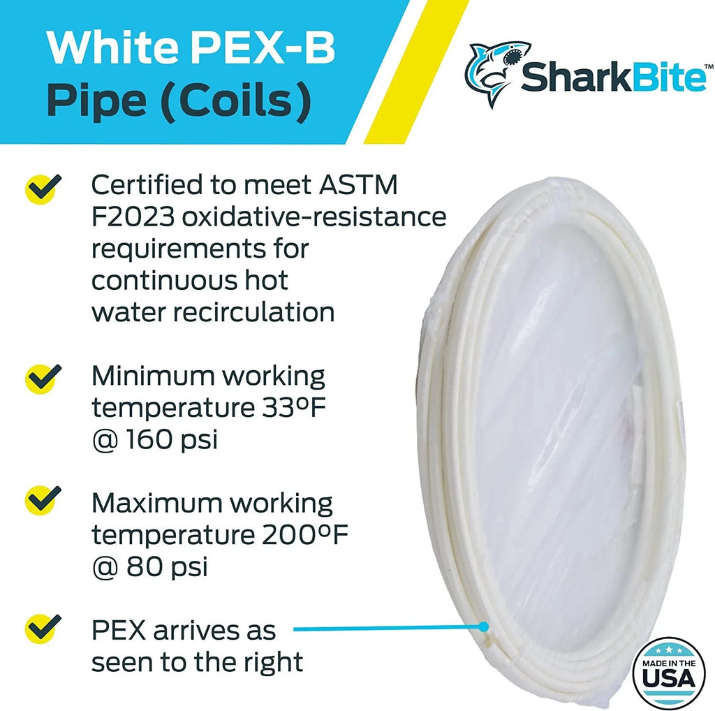 50 Feet Coil White PEX Pipe Tubing C96289