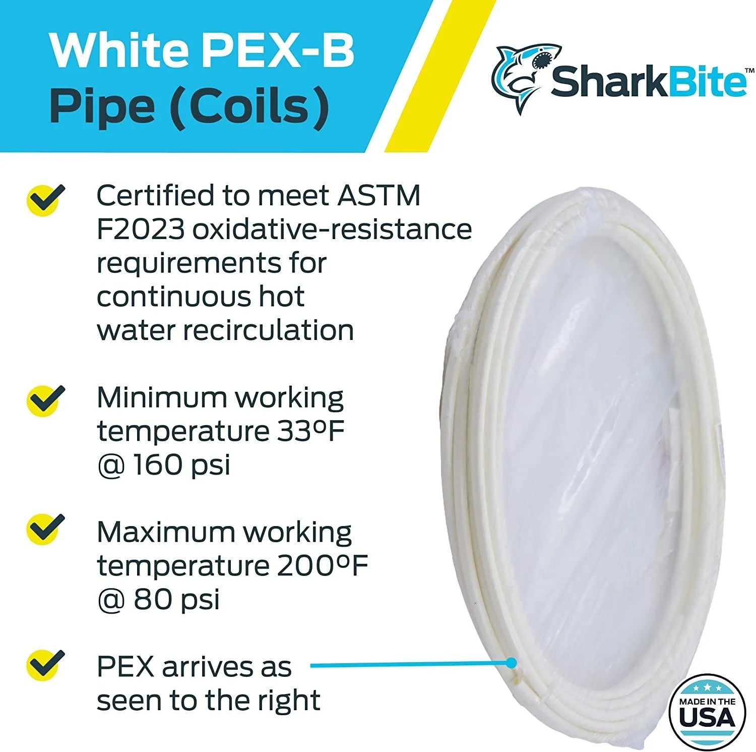 50 Feet Coil White PEX Pipe Tubing C96289