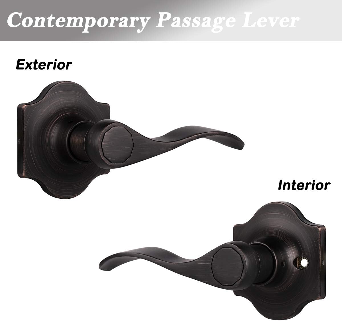 5 Pack Oil Rubbed Bronze Interior Door Lever H17320