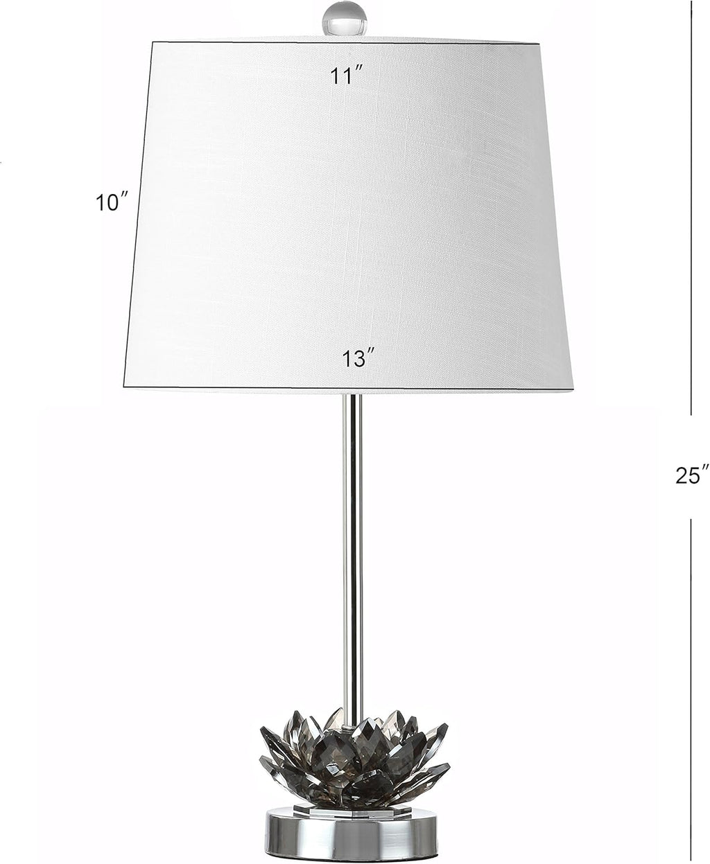 25 Crystal LED Table Lamp, Smoke Gray/Chrome D79844