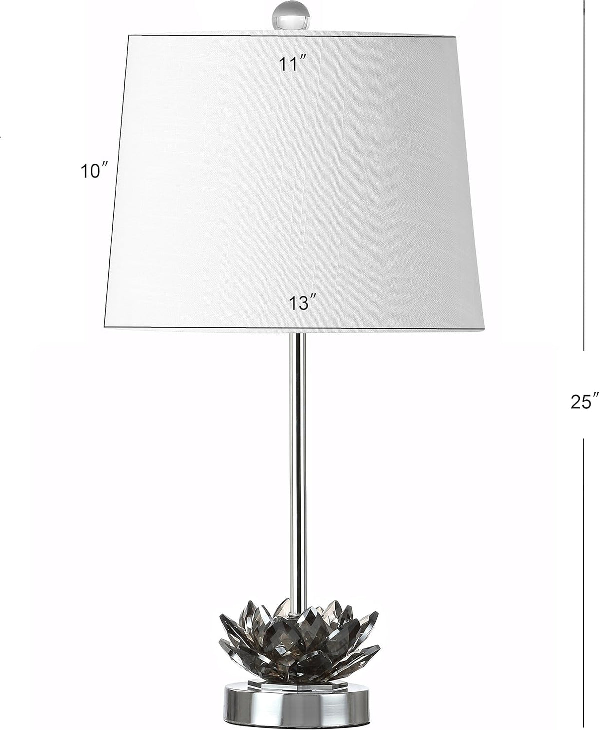 25 Crystal LED Table Lamp, Smoke Gray/Chrome D79844