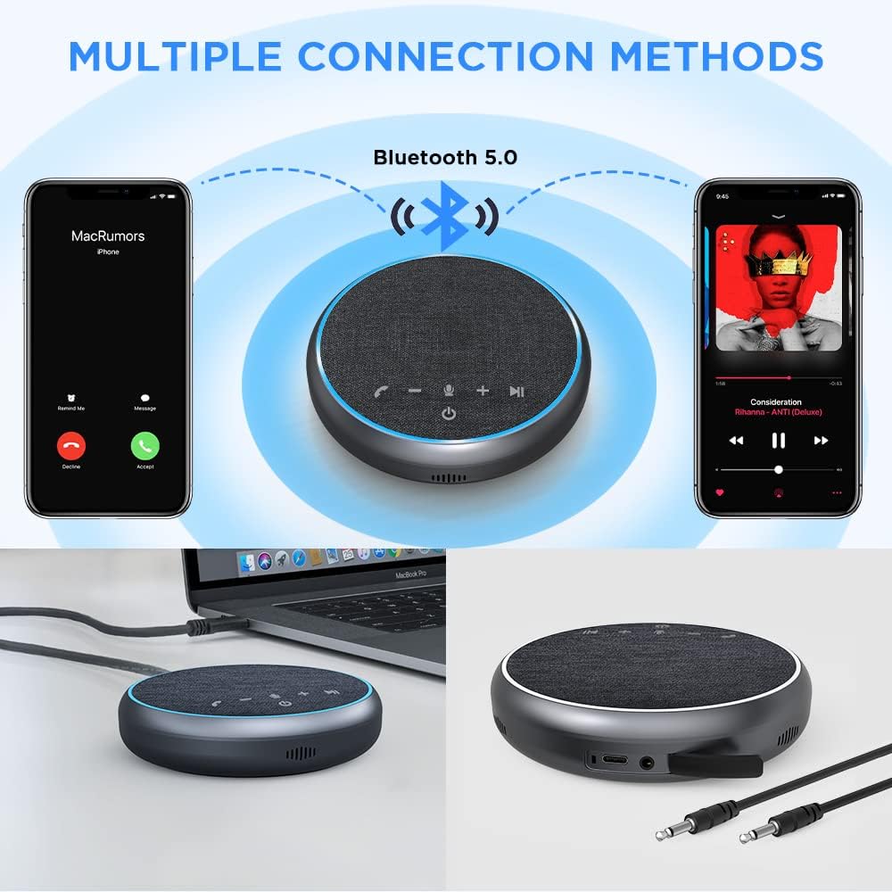 Bluetooth Speakerphone with Noise Cancellation Mute Function W175