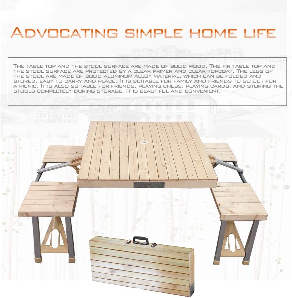 Folding Table and Chairs Set with 4 Seats Wooden O32525