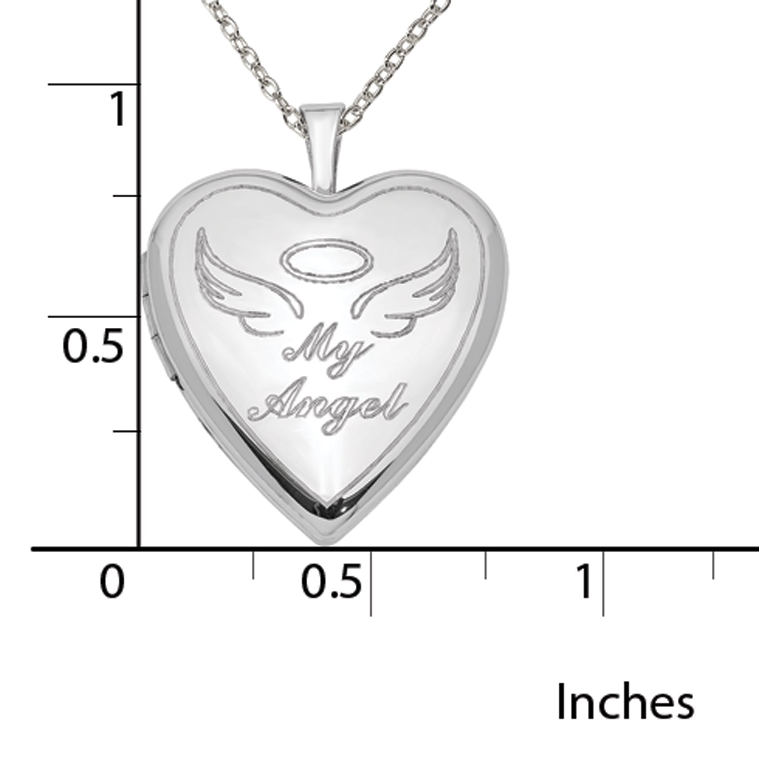 Sterling Silver 21mm Polished Heart Locket with 18-inch Cable Chain S41309