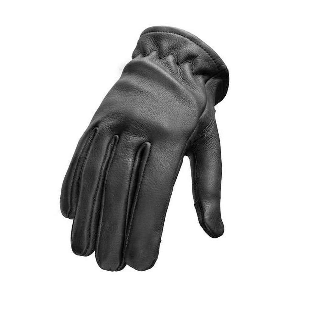 Black Leather Motorcycle Gloves V298