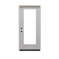 24 in. x 80 in. White Primed Fiberglass Prehung Front Door W2818