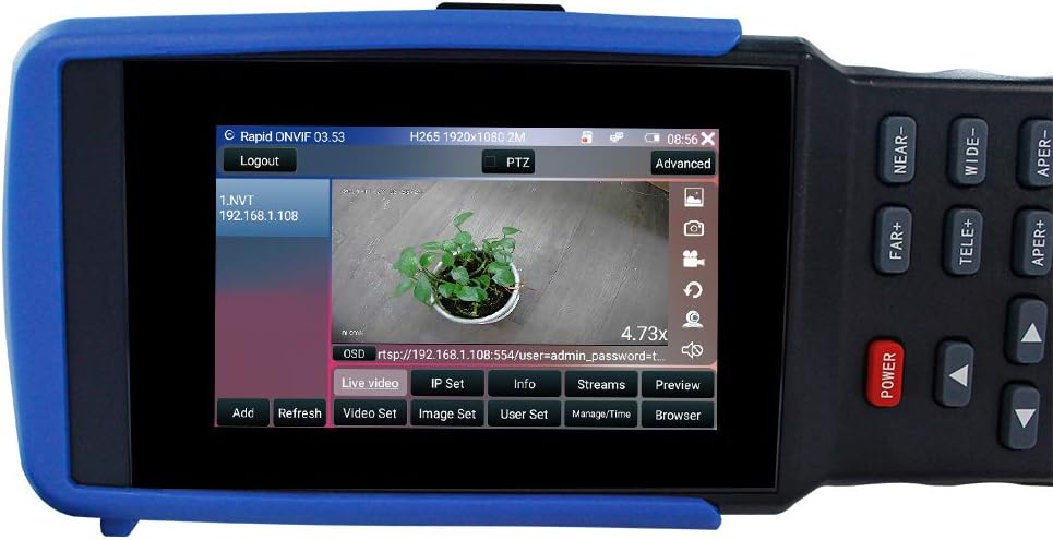 4 Inch Touch Screen IP Camera Tester with WiFi and PoE Power Output Z1116