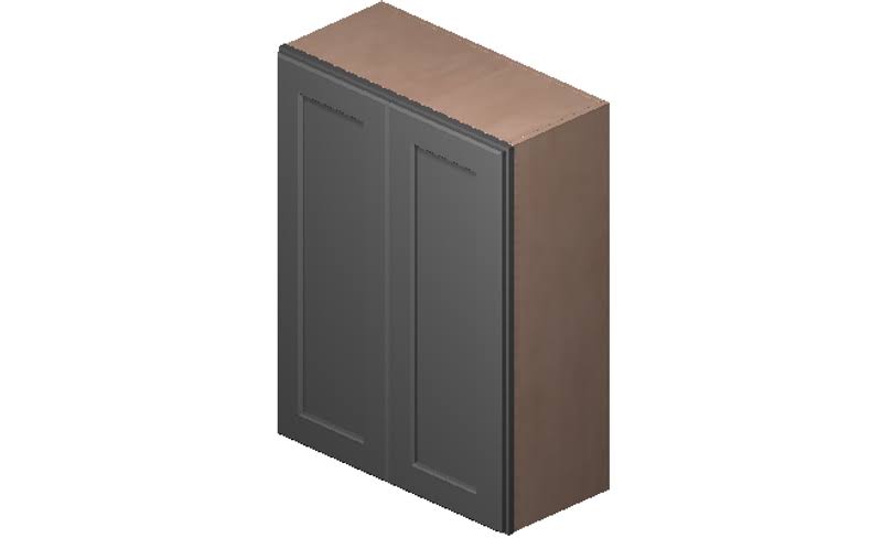 Grey 2 Doors 2 Shelves Wall Cabinet High-Density Fiberboard A226011