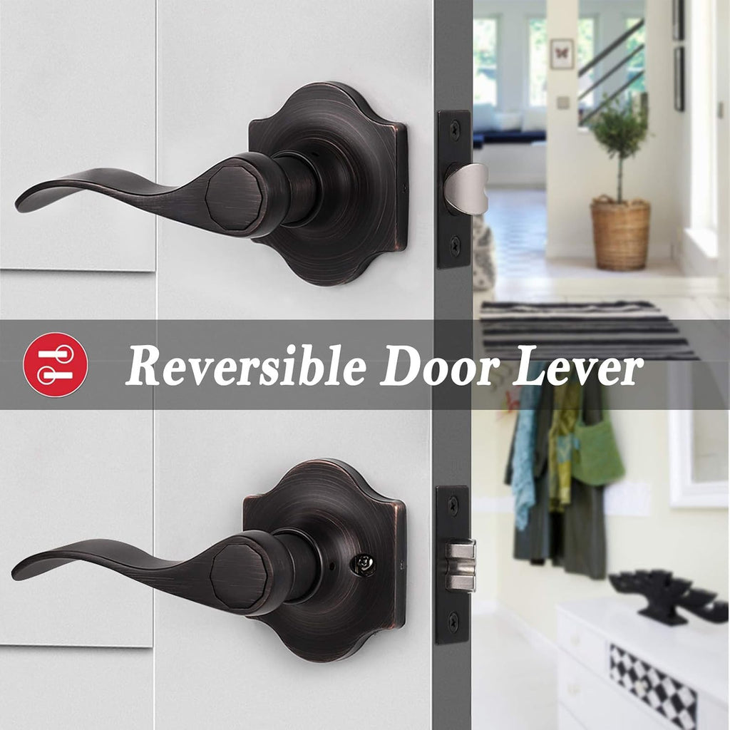5 Pack Oil Rubbed Bronze Interior Door Lever H17320