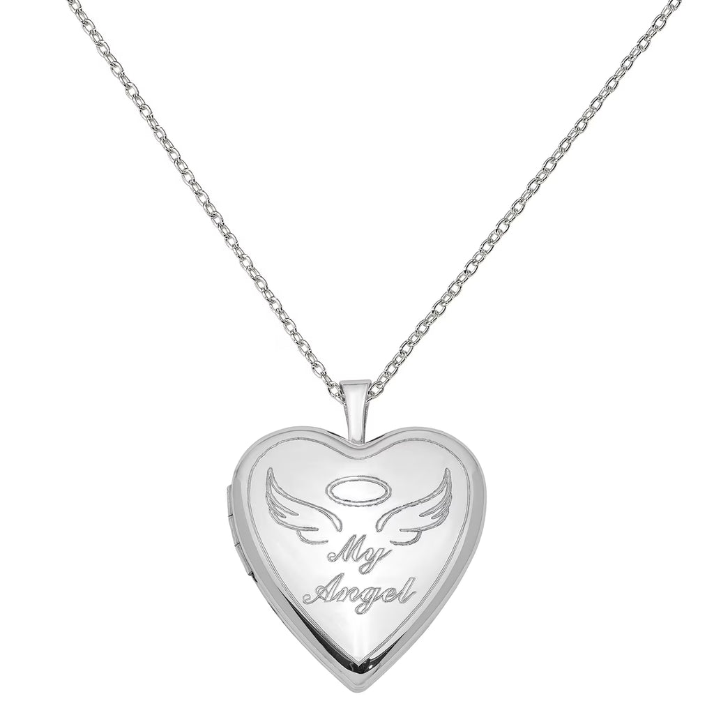 Sterling Silver 21mm Polished Heart Locket with 18-inch Cable Chain S41309