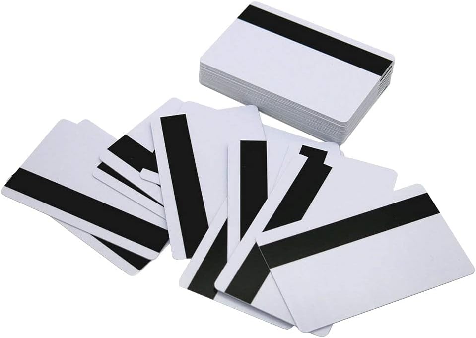 100 Pack White PVC Cards with Magnetic Stripe R255486
