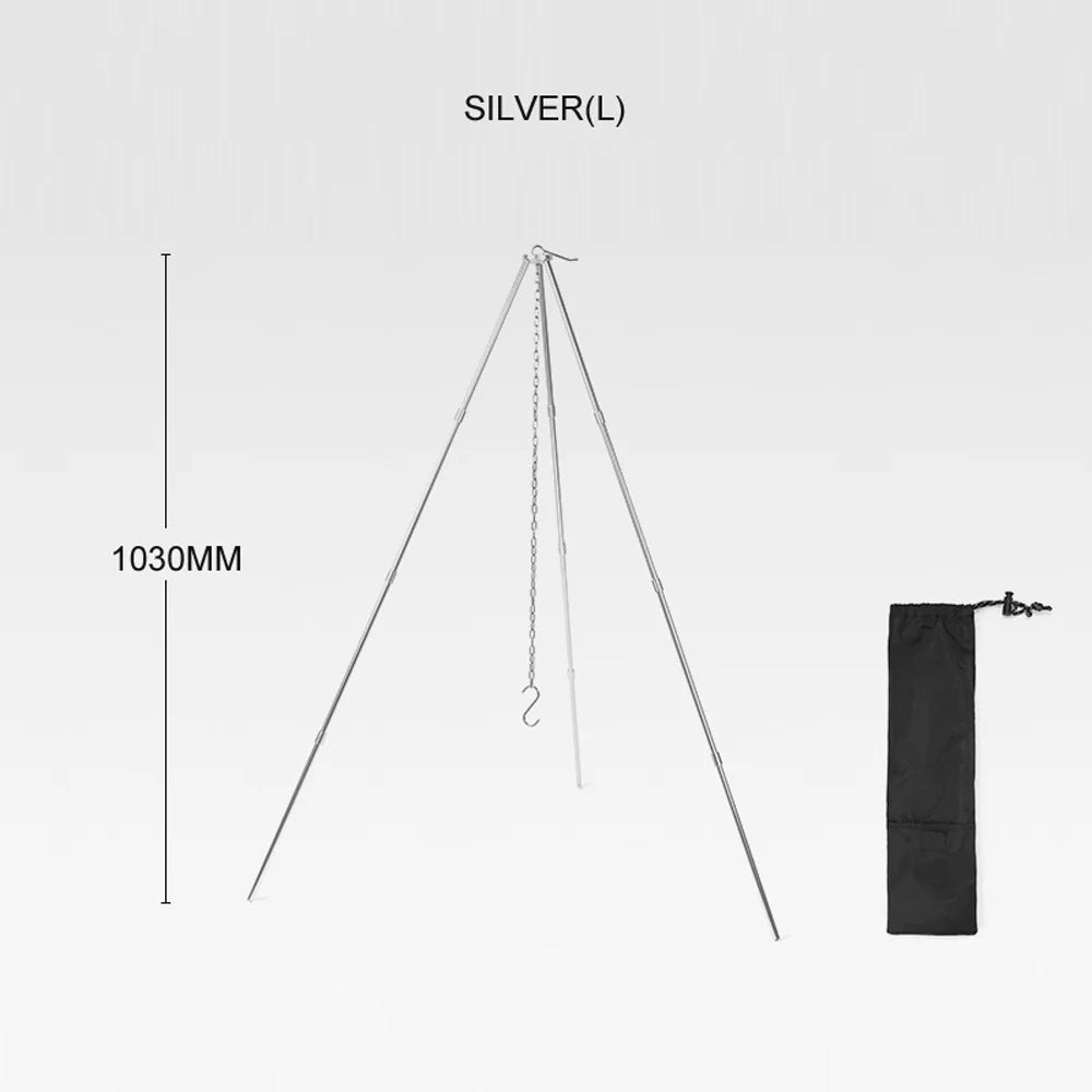 Portable Aluminum Alloy Campfire Tripod Folding Bracket Z9494
