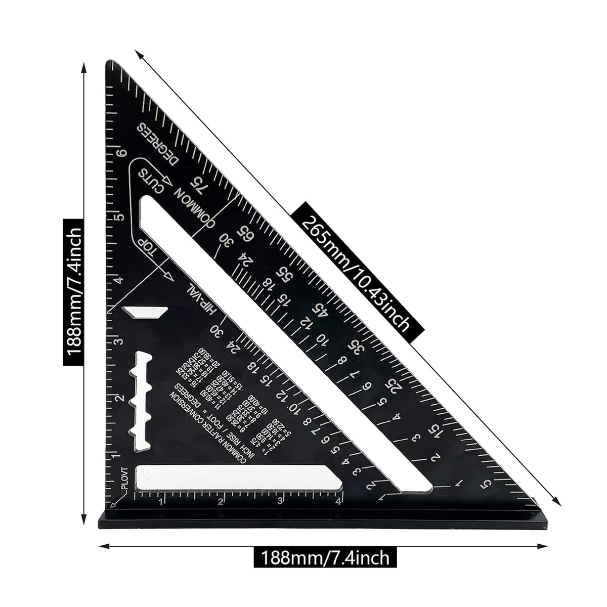 7 inch Aluminum Alloy Triangle Ruler Carpenter Square F5040