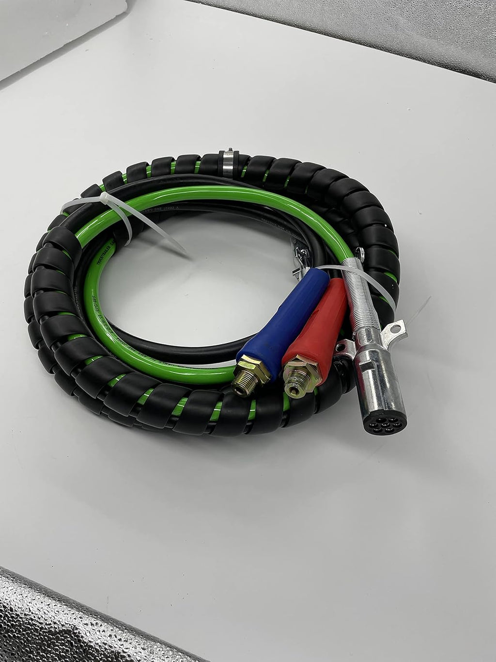 12ft 3 in 1 ABS & Power Air Line Hose Wrap 7 Way Electrical Cable with Handle Grip F8514