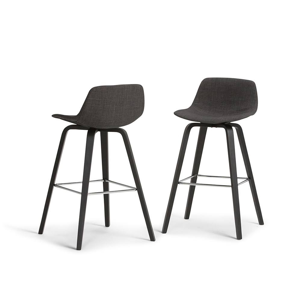 Set of 2 Bentwood Counter Height Barstools Charcoal Gray Y923