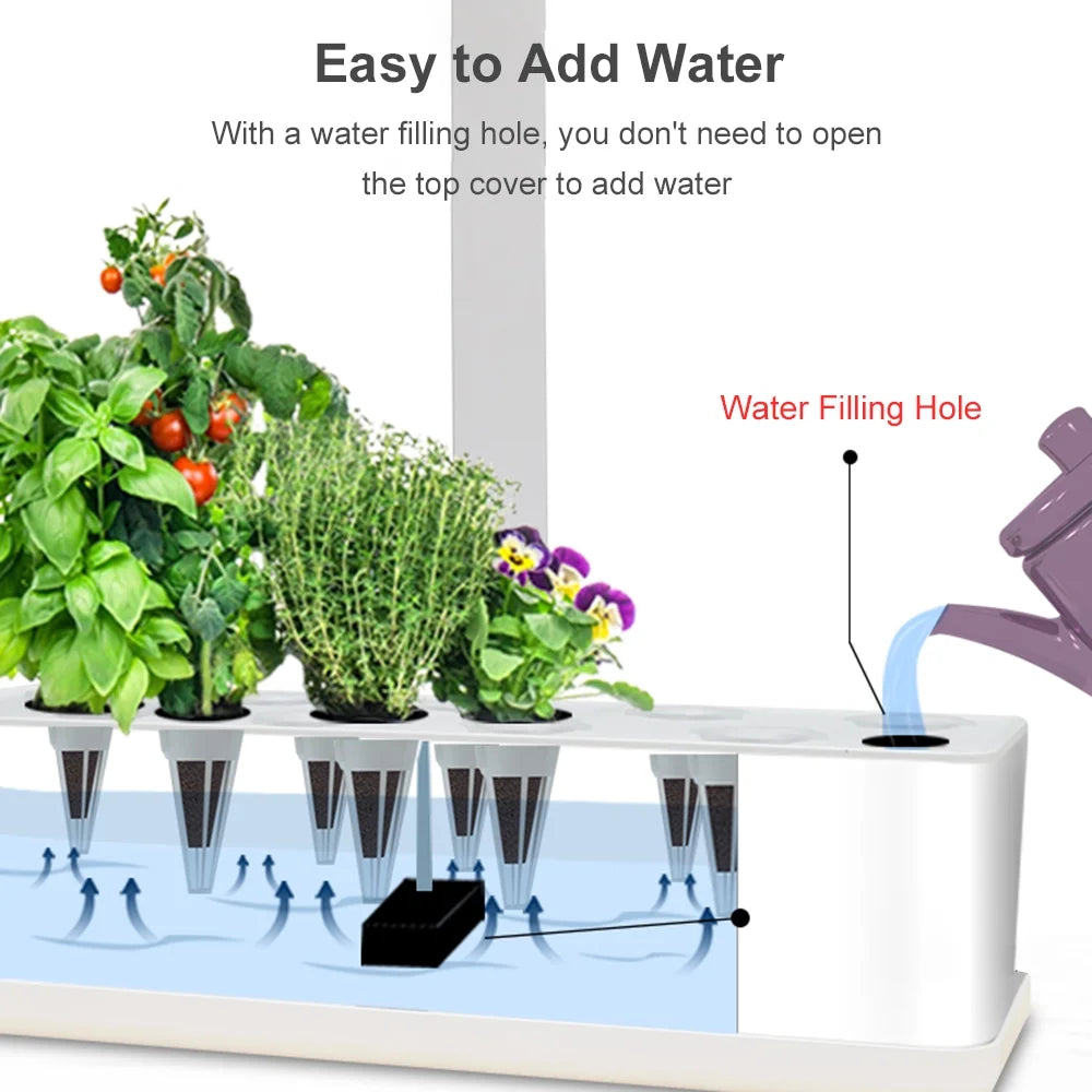 9 Pods Hydroponics Growing System Indoor Garden Kit with LED Grow Lights G834