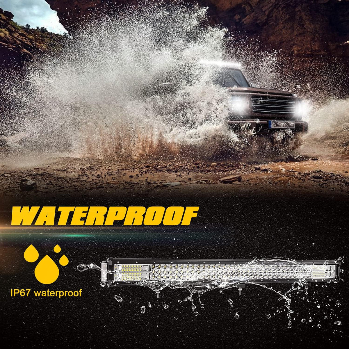32inch Triple Row LED Light Bar Spot Flood Combo Offroad Light Q20703
