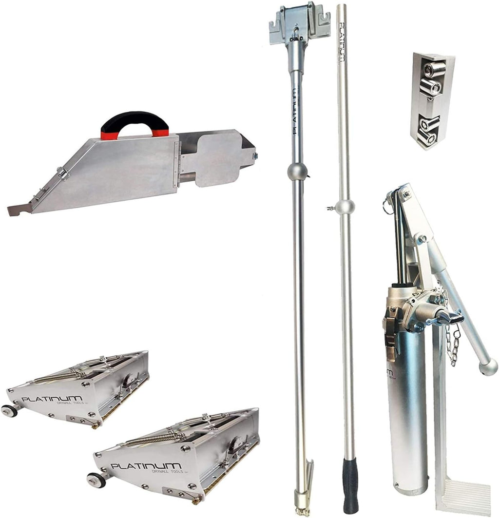 Platinum Drywall 10"/12" Flat Box Finishing Combo w/Handle, Compound Pump, Metal Banjo Taper & Corner Roller w/Handle A493