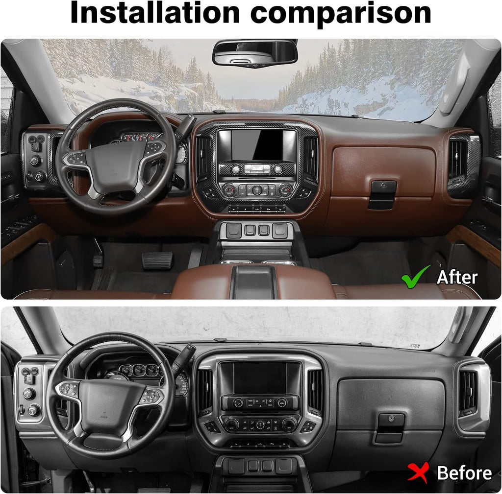 Carbon Fiber Dashboard Panel Trim Center Console Cover U37729