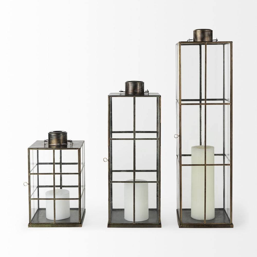 Gold Glass Lantern I23314