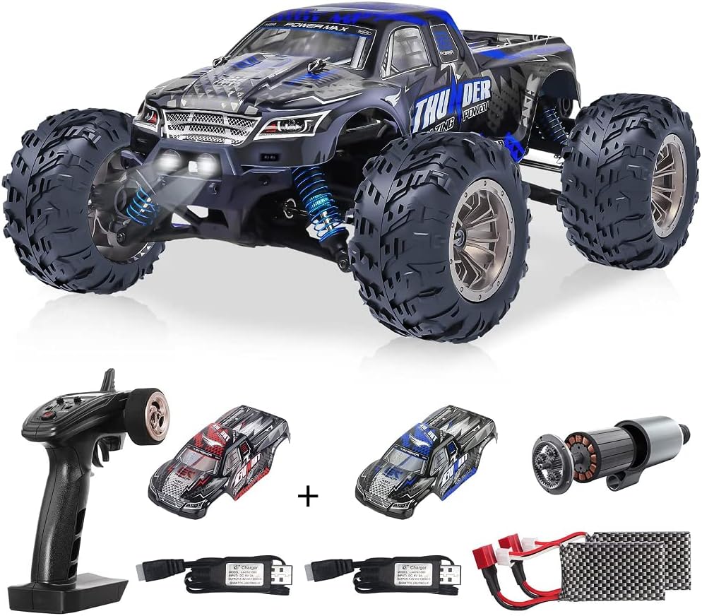 55+KM/H 1:16 4WD Remote Control Monster Truck with Extra Shell, 2 Battery F75888