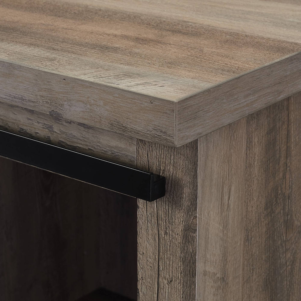 Rustic Farmhouse Accent Cabinet with Sliding Barn Door Gray Wash H242097