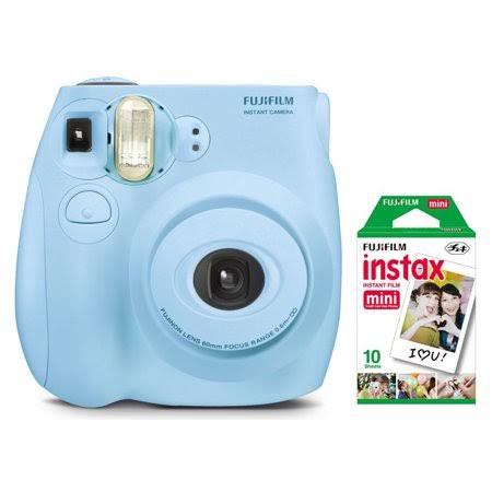 Light Blue Instax Mini 7S Instant Camera with 10-Pack Film J386