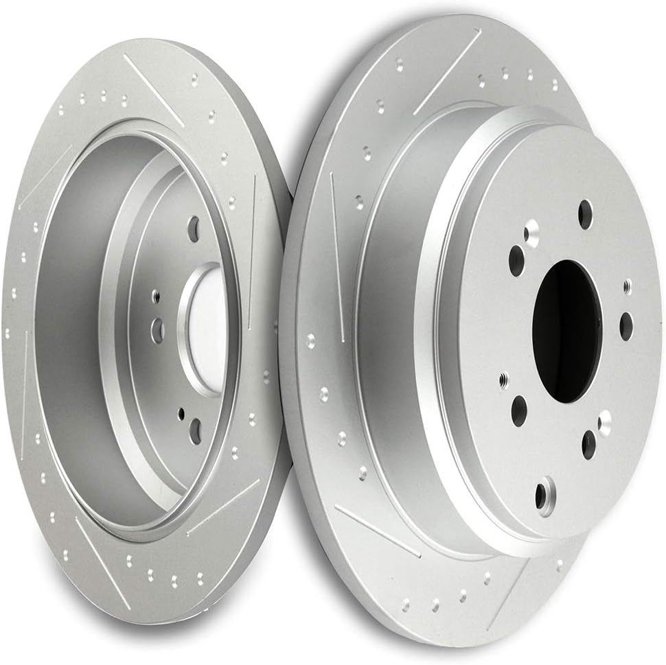 2pcs Drilled & Slotted Rear Brake Rotors P803862