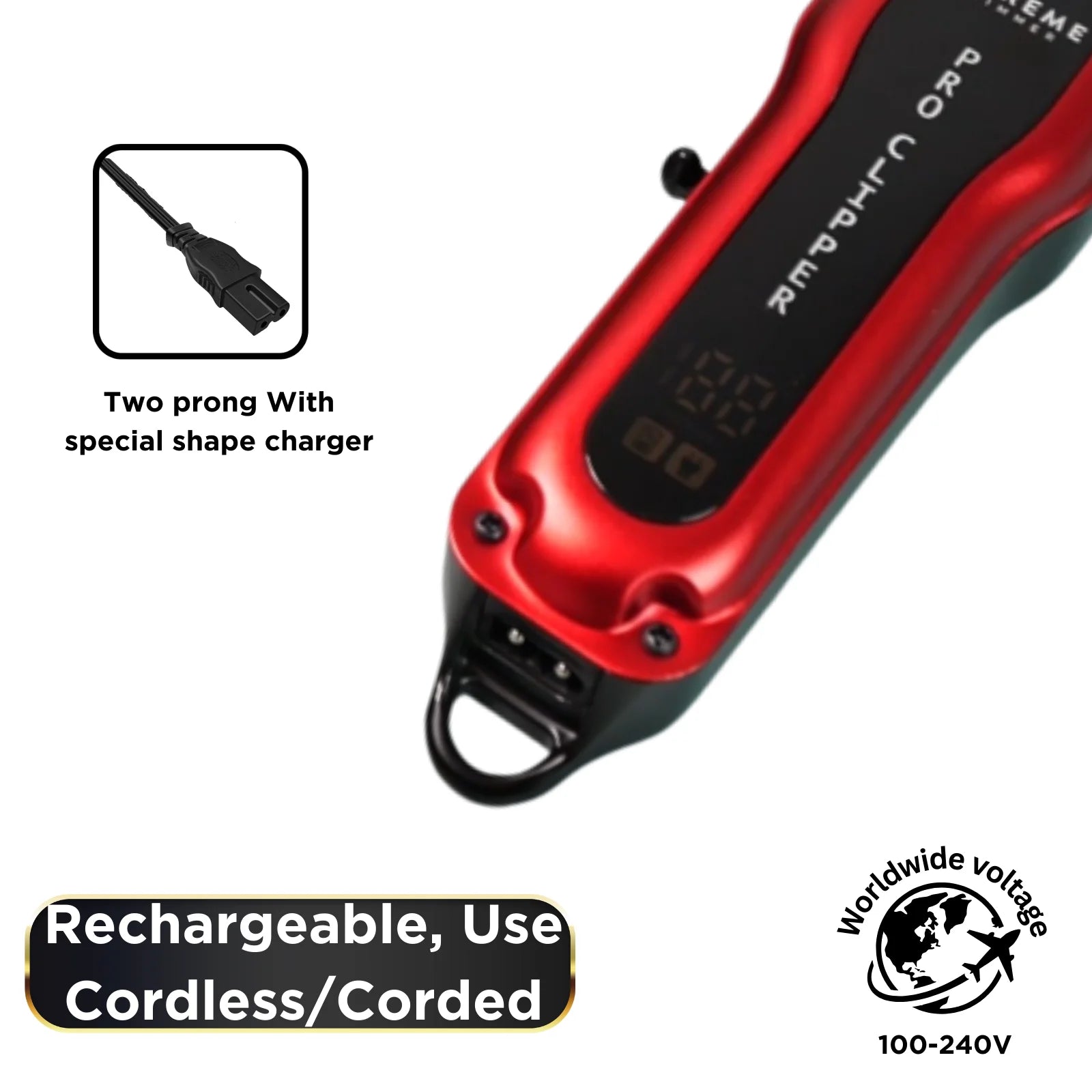 Red Cordless Professional Clipper Set T644523