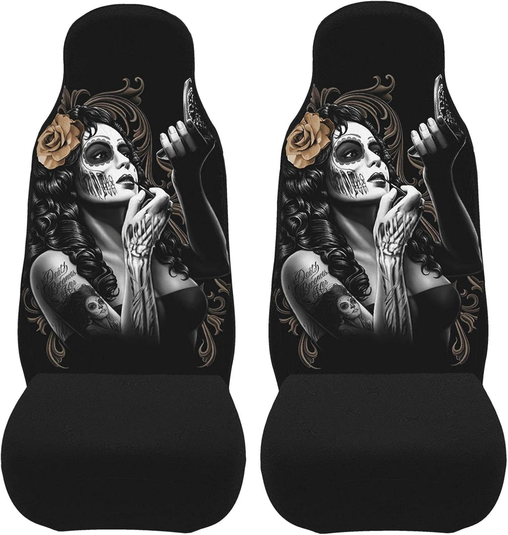 Sugar Skull Girl Car Seat Covers 2 Pcs Universal Front Seat Cover T170695