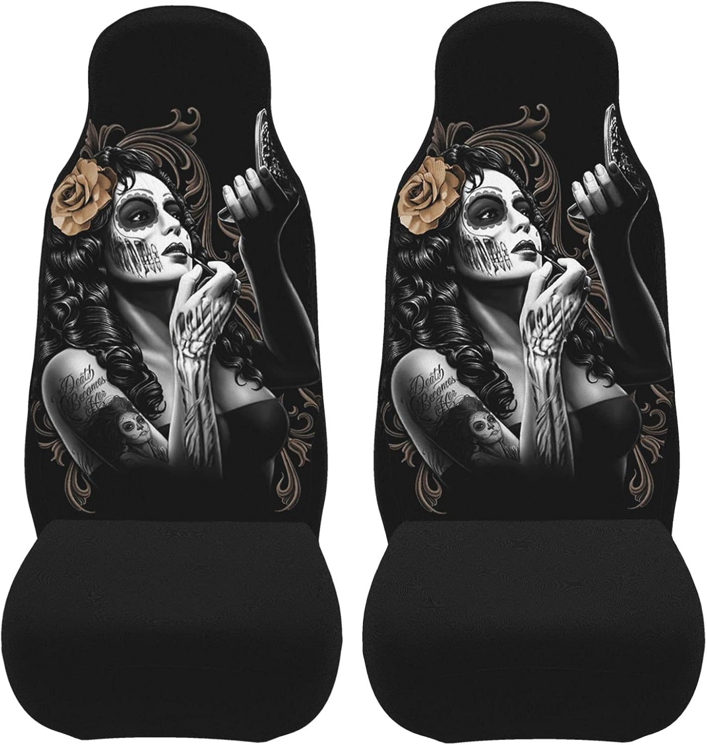 Sugar Skull Girl Car Seat Covers 2 Pcs Universal Front Seat Cover T170695
