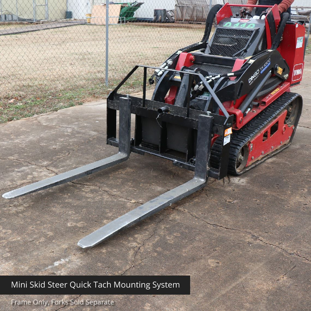 Mini Skid Steer Pallet Fork Frame, 4000 LB, Quick Tach Mounting L2108