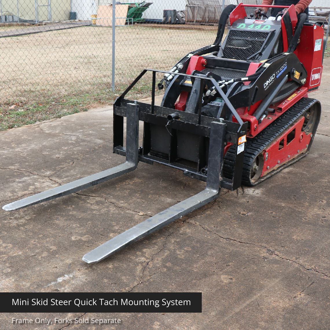 Mini Skid Steer Pallet Fork Frame, 4000 LB, Quick Tach Mounting L2108