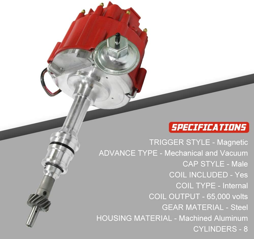 65K Coil for Small Block Ford 260 289 302 5.0L with Red Cap Ignition Distributor I736599