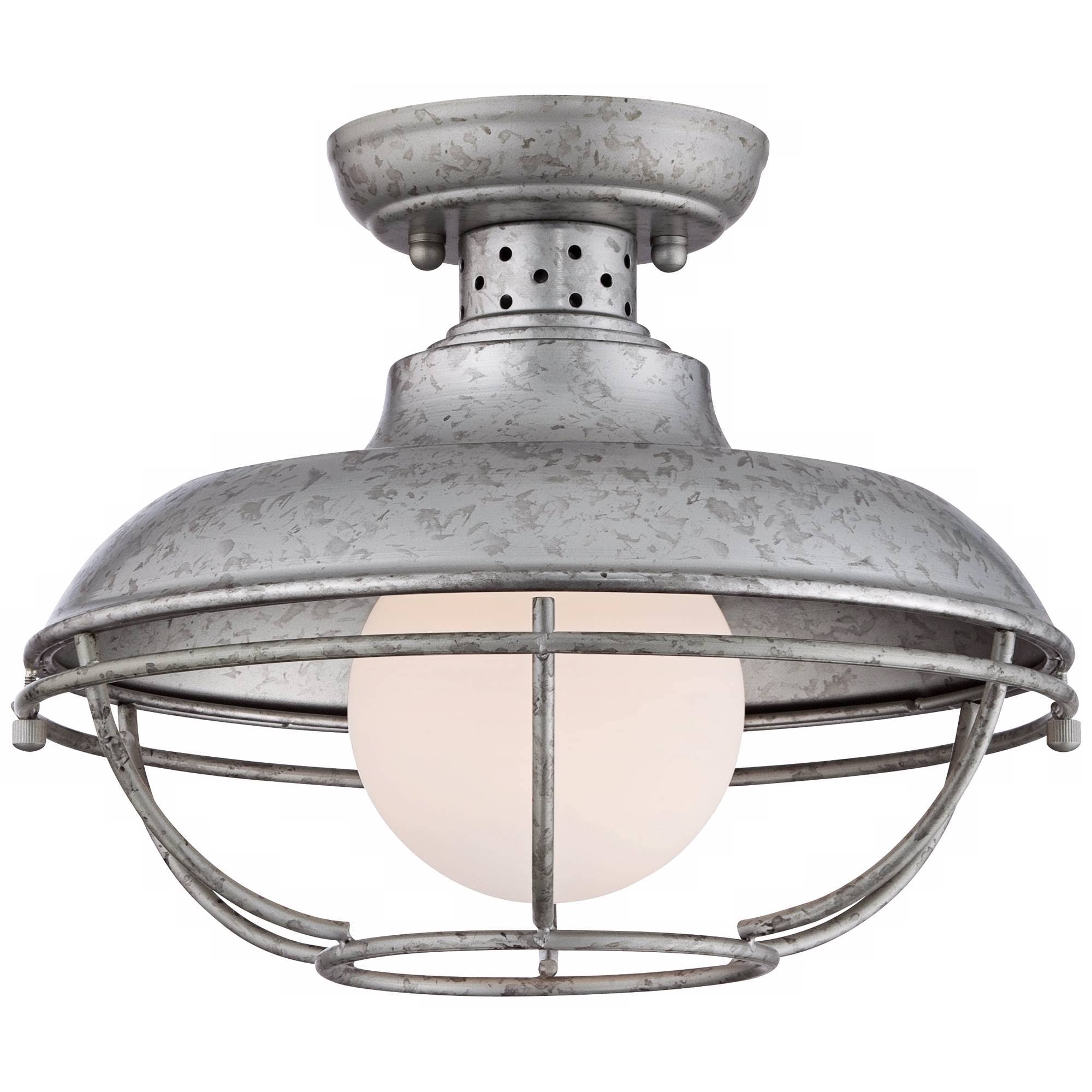 Galvanized Steel Cage Outdoor Ceiling Light A4755