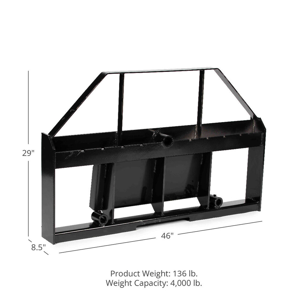 Mini Skid Steer Pallet Fork Frame, 4000 LB, Quick Tach Mounting L2108