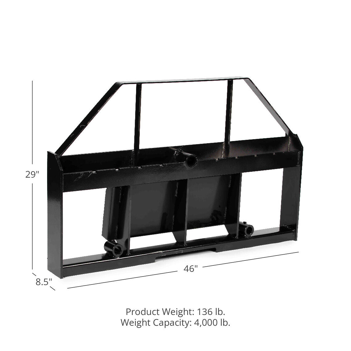 Mini Skid Steer Pallet Fork Frame, 4000 LB, Quick Tach Mounting L2108
