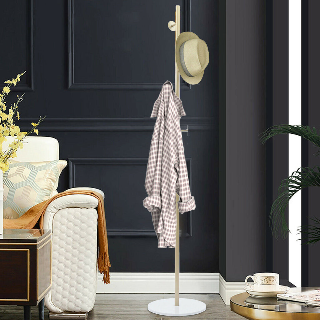 Modern Metal Coat Rack with Marble Base U154221