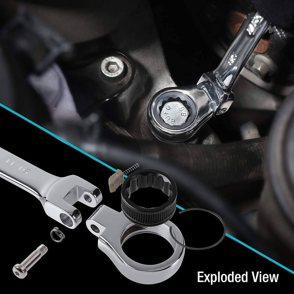 13-Piece Chrome Vanadium Steel Ratcheting Combination Wrench Set D752
