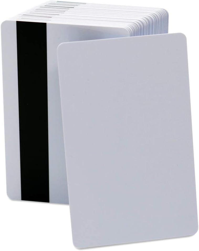100 Pack White PVC Cards with Magnetic Stripe R255486