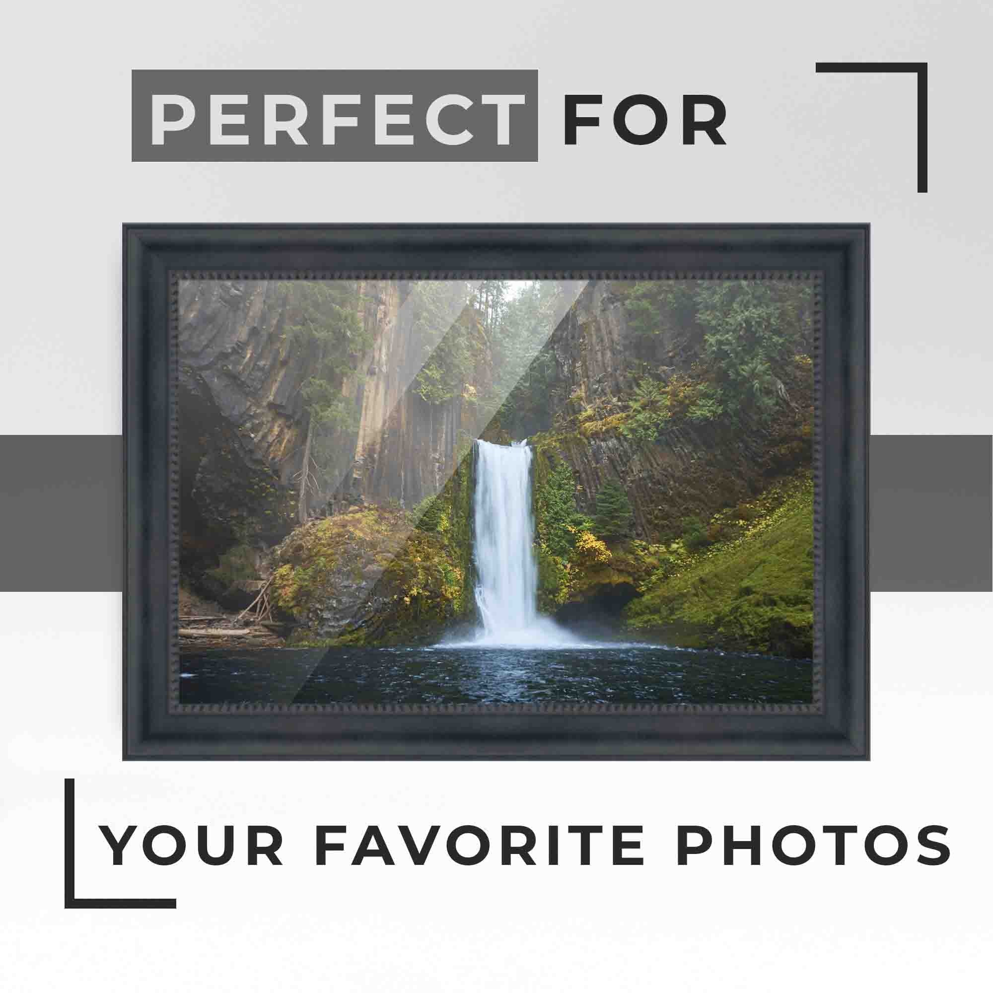 6x9 Black Real Wood Picture Frame J377538