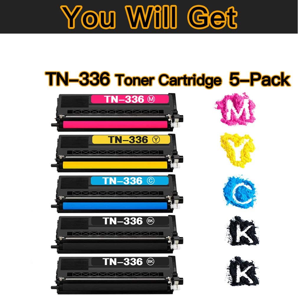 Compatible Toner Cartridges for Brother Printers (2X BK/C/M/Y, 5-Pack) P46040