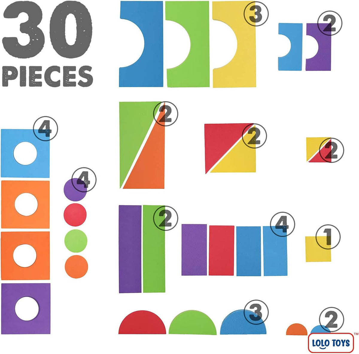 30 Piece Giant Jumbo Building Blocks for Toddlers J957