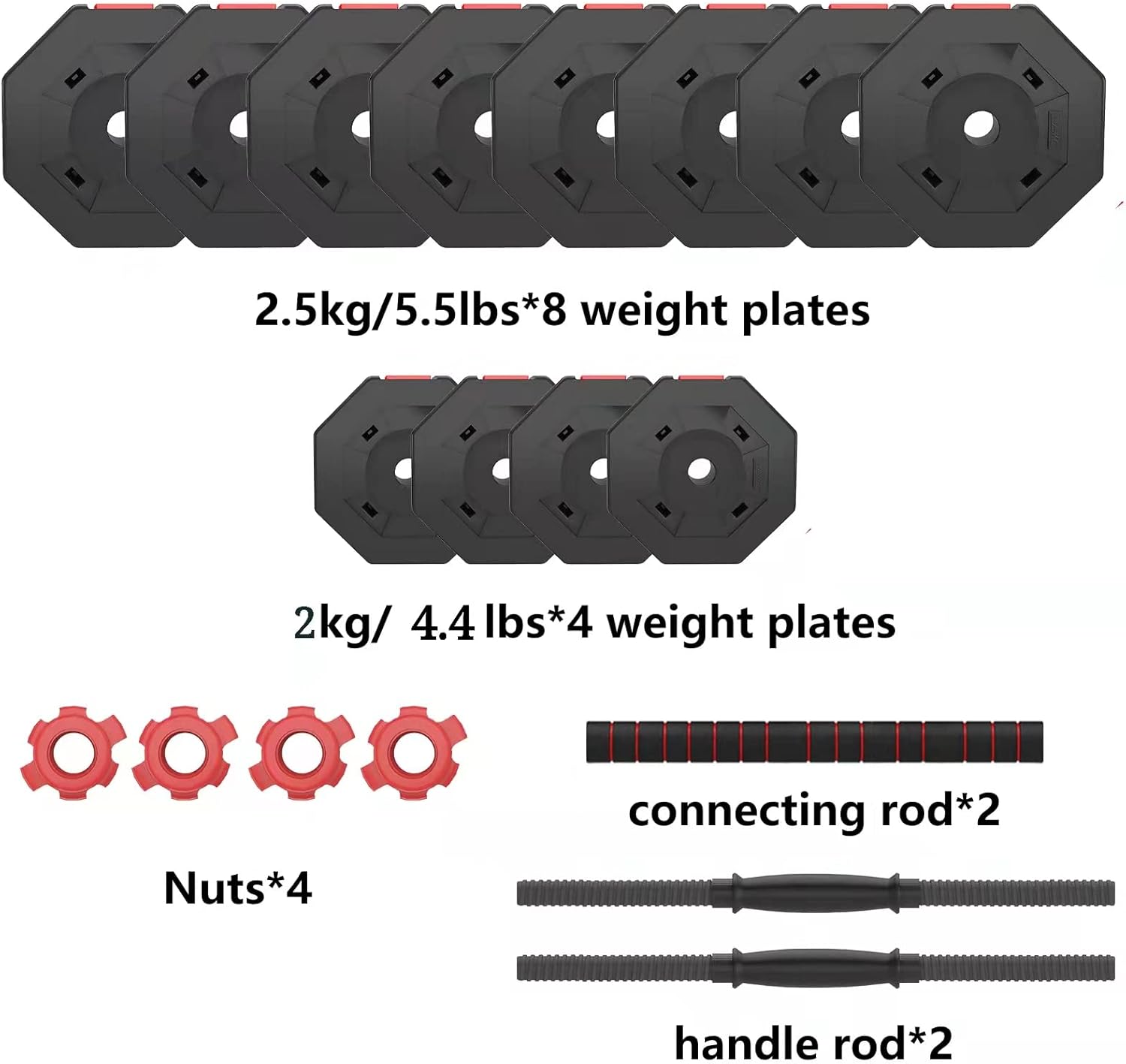 Adjustable Dumbbells with Connecting Rod, Pack of 2 Z3700