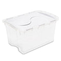 48 Quart Clear Hinged Lid Storage Box Tote (30 Pack) K337