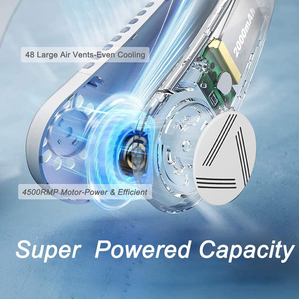 Portable Neck Fan, Wearable Bladeless Cooling Fan, 4000mAh Battery, Pack of 2 H466835