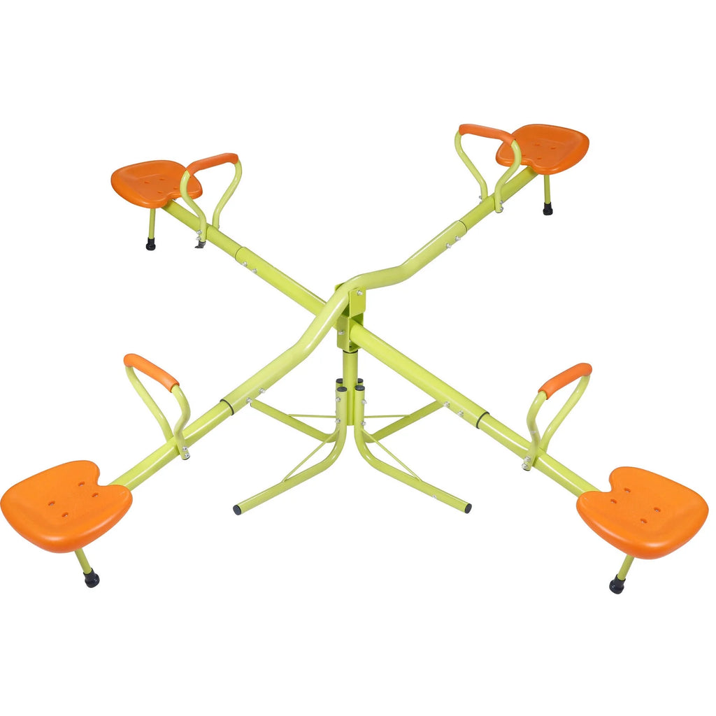 Heavy-Duty Seesaw 360 Degree Spinning with Handle Outdoor for 2-4 Kids O177