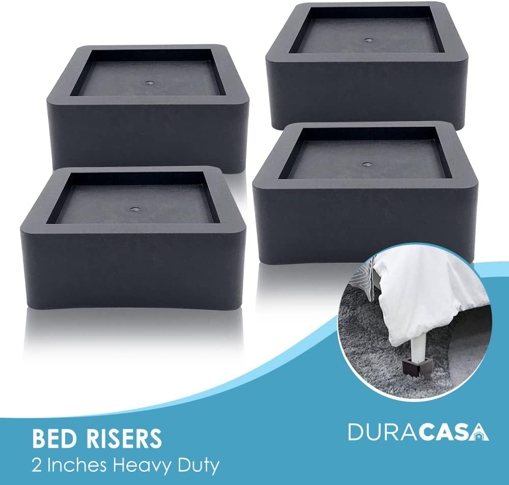 2 Inch Heavy-Duty Bed Risers (4, Black) W6898